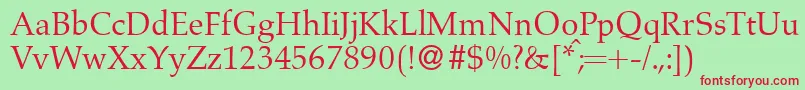 Шрифт A760RomanRegular – красные шрифты на зелёном фоне