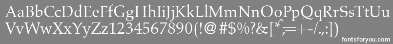 A760RomanRegular-Schriftart – Weiße Schriften auf grauem Hintergrund