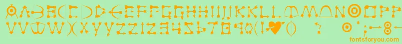 Zarrow Font – Orange Fonts on Green Background