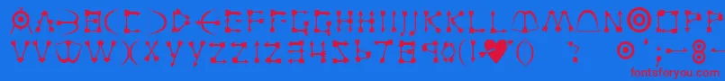 Zarrow Font – Red Fonts on Blue Background
