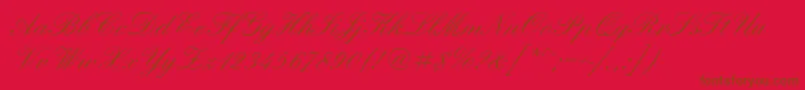 フォントElegantScriptRegular – 赤い背景に茶色の文字