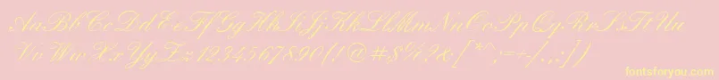 ElegantScriptRegular Font – Yellow Fonts on Pink Background