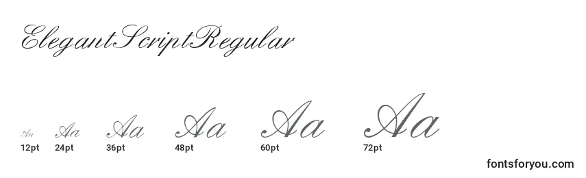 Размеры шрифта ElegantScriptRegular