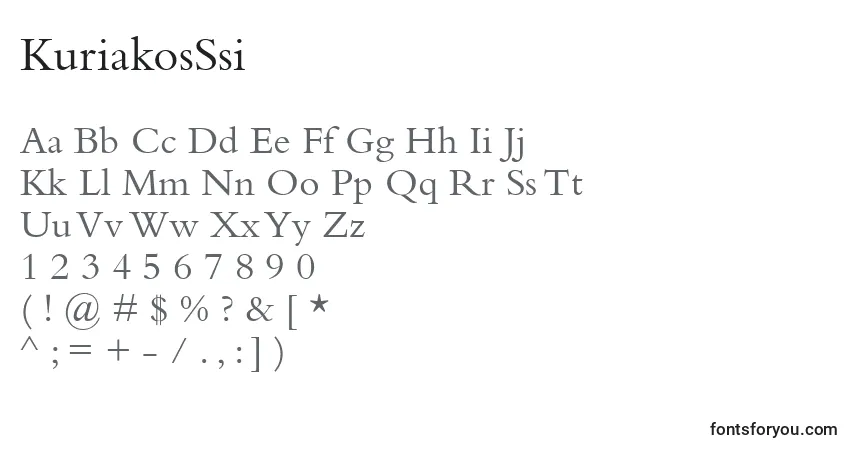 A fonte KuriakosSsi – alfabeto, números, caracteres especiais