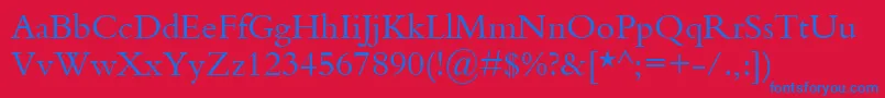 KuriakosSsi Font – Blue Fonts on Red Background