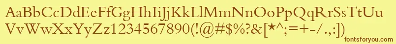 KuriakosSsi Font – Brown Fonts on Yellow Background