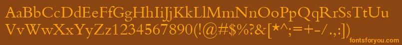 KuriakosSsi Font – Orange Fonts on Brown Background