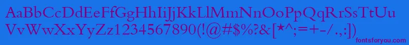 KuriakosSsi Font – Purple Fonts on Blue Background
