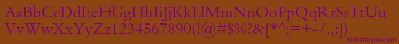 KuriakosSsi Font – Purple Fonts on Brown Background