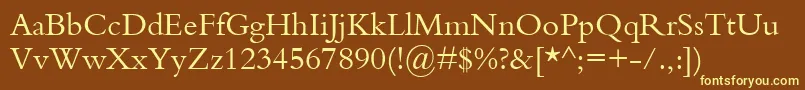 KuriakosSsi Font – Yellow Fonts on Brown Background