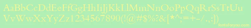 KuriakosSsi Font – Yellow Fonts on Green Background