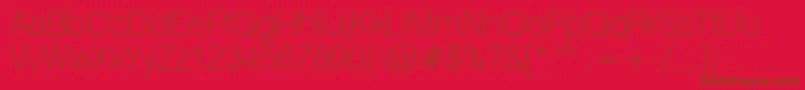 Heliosthinc-Schriftart – Braune Schriften auf rotem Hintergrund