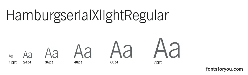 Размеры шрифта HamburgserialXlightRegular