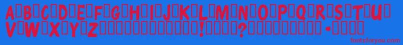 Chuncsb-Schriftart – Rote Schriften auf blauem Hintergrund