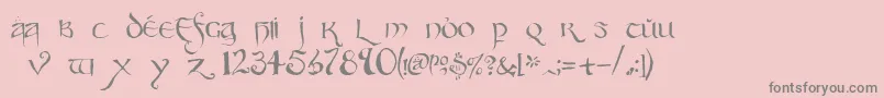 フォントPartybusiness – ピンクの背景に灰色の文字