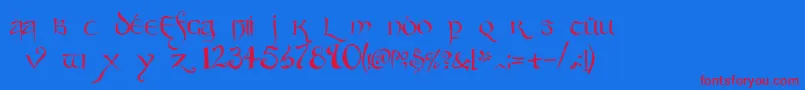 Partybusiness Font – Red Fonts on Blue Background