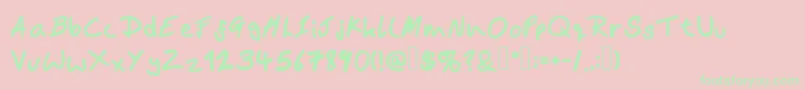 Bamshand Font – Green Fonts on Pink Background