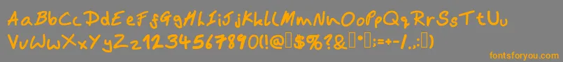Bamshand Font – Orange Fonts on Gray Background