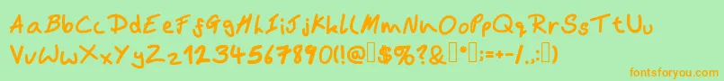 Bamshand Font – Orange Fonts on Green Background