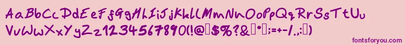 Bamshand Font – Purple Fonts on Pink Background