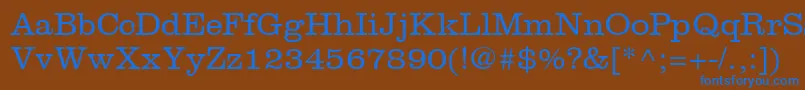 ClarendonLtLight Font – Blue Fonts on Brown Background