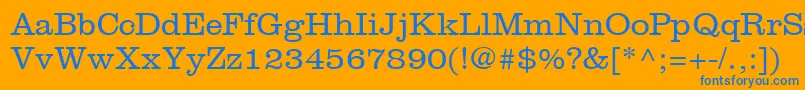ClarendonLtLight Font – Blue Fonts on Orange Background