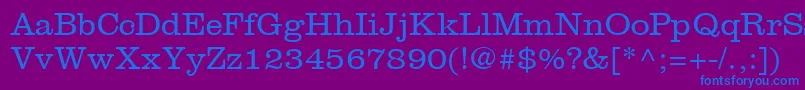 ClarendonLtLight Font – Blue Fonts on Purple Background