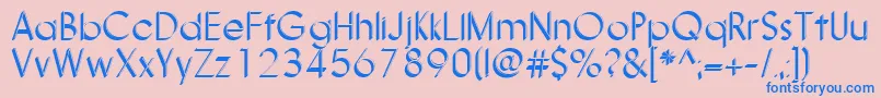 Nanami3DThin Font – Blue Fonts on Pink Background