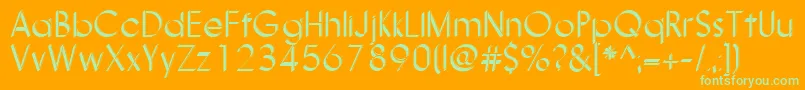 Nanami3DThin Font – Green Fonts on Orange Background