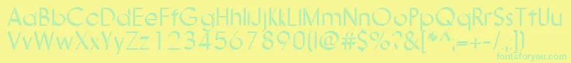 Nanami3DThin Font – Green Fonts on Yellow Background