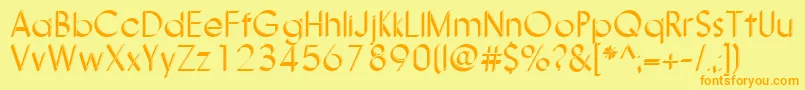 Nanami3DThin Font – Orange Fonts on Yellow Background