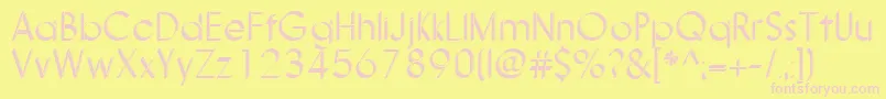 Nanami3DThin Font – Pink Fonts on Yellow Background