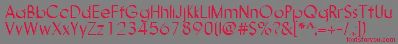 Nanami3DThin-Schriftart – Rote Schriften auf grauem Hintergrund