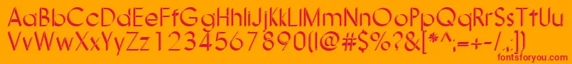 Nanami3DThin Font – Red Fonts on Orange Background