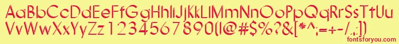 Nanami3DThin Font – Red Fonts on Yellow Background