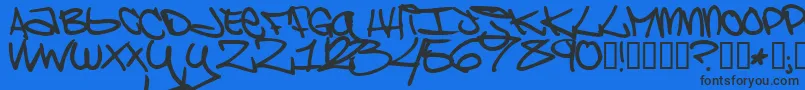 フォントBrooklynKid – 黒い文字の青い背景
