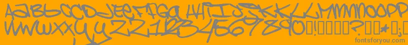 Police BrooklynKid – polices grises sur fond orange