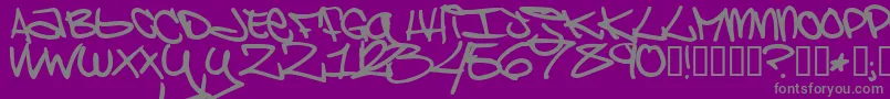 BrooklynKid-Schriftart – Graue Schriften auf violettem Hintergrund