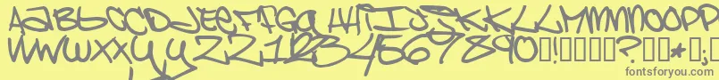 BrooklynKid Font – Gray Fonts on Yellow Background