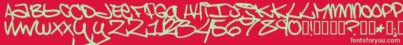 BrooklynKid Font – Green Fonts on Red Background