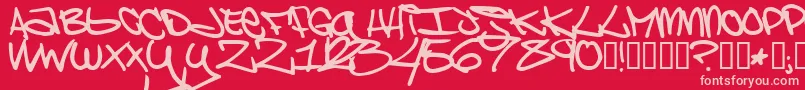 BrooklynKid Font – Pink Fonts on Red Background