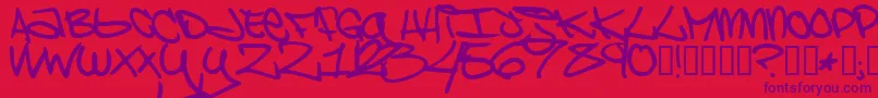 BrooklynKid Font – Purple Fonts on Red Background