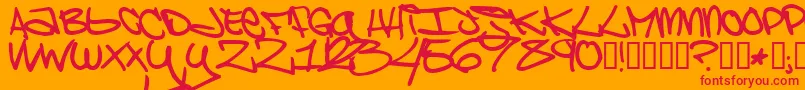 BrooklynKid Font – Red Fonts on Orange Background
