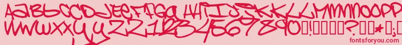 BrooklynKid Font – Red Fonts on Pink Background