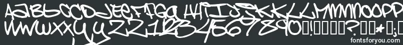 Шрифт BrooklynKid – белые шрифты на чёрном фоне