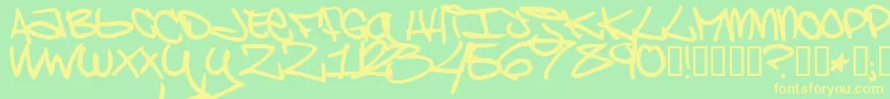 BrooklynKid-Schriftart – Gelbe Schriften auf grünem Hintergrund