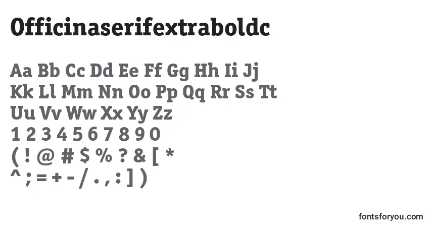 Czcionka Officinaserifextraboldc – alfabet, cyfry, specjalne znaki