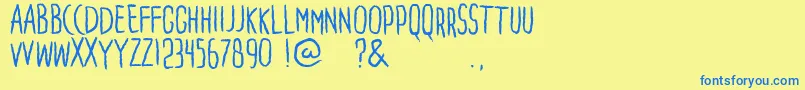 Czcionka Penakut – niebieskie czcionki na żółtym tle