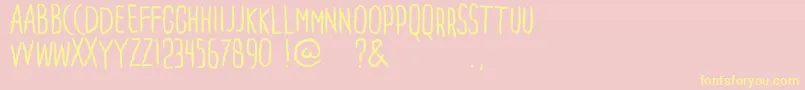 Penakut-Schriftart – Gelbe Schriften auf rosa Hintergrund