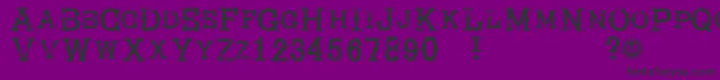 フォントHireacowboy – 紫の背景に黒い文字